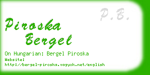 piroska bergel business card